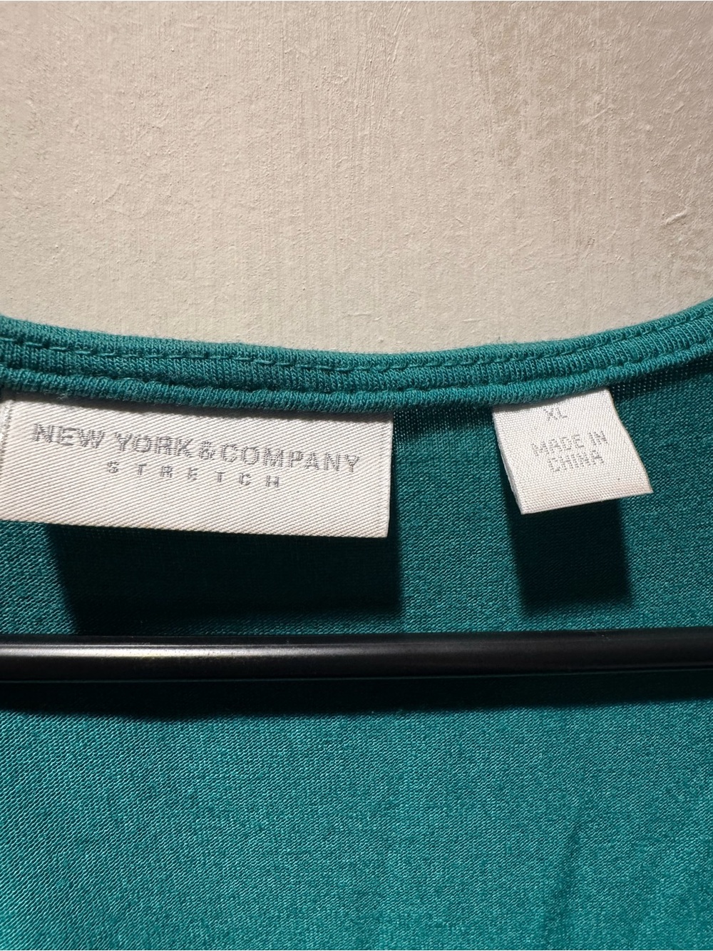 New York & Company Teal Cold-Shoulder V-Neck Midi Dress with Beaded Waist - Picture 2 of 3